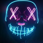 Glow Light up Mask PINK TEAL