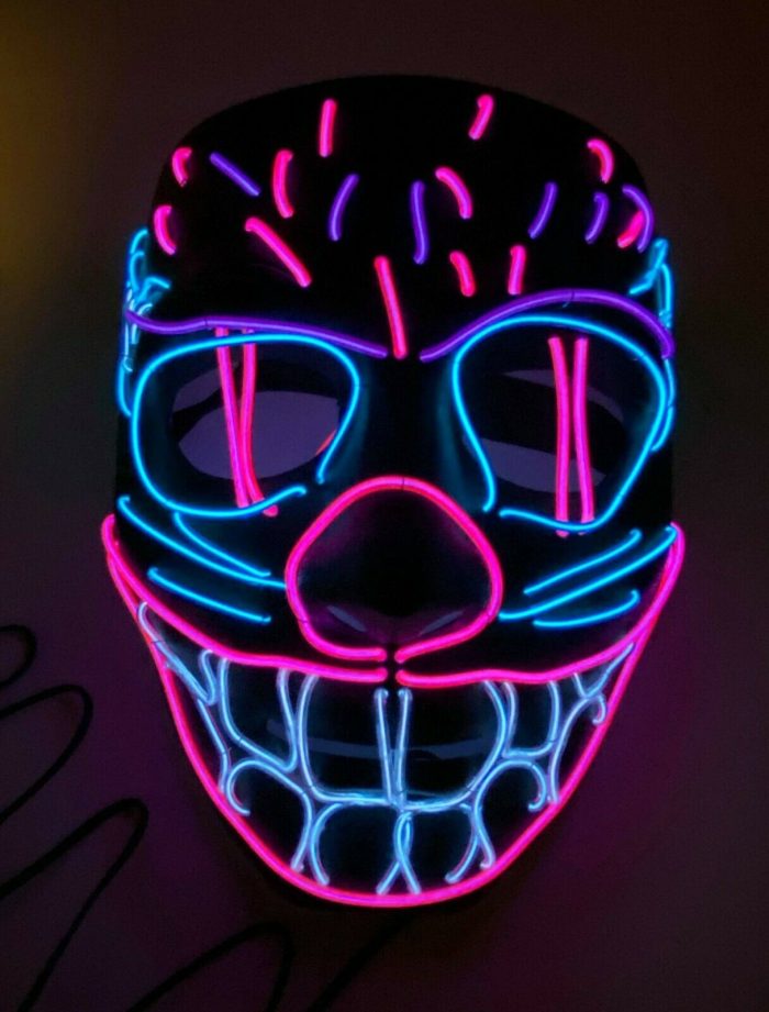 LED Glow Mask Purple Pink Blue