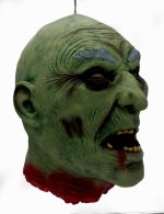 Life Size Severed Head BALD GREEN ZOMBIE - Image 2