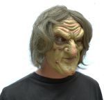 Realistic creepy Old Lady Mask with Hair - Image 2