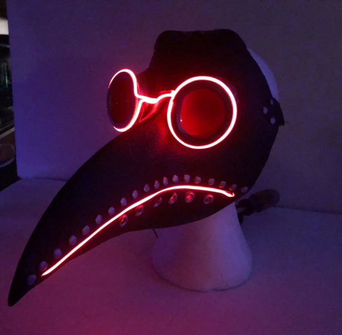 Plague Doctor Mask LED RED