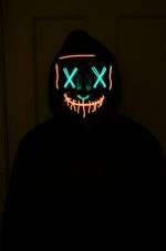 Purge EL Wire 2 COLOR Glow Light up Mask Orange-Green - Image 3
