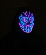 LED Glow Mask Purple Pink Blue PURGE CAT - Image 3