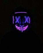 Purge EL Wire LED Glow Mask Pink Purple - Image 3