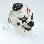 Clown Mask Black & White with Hair - Image 3