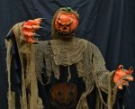 Life Size Halloween Props Hanging Pumpkin Scare Crow Light up Eyes and Sound - Image 3