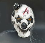 Clown Mask Black & White with Hair - Image 4