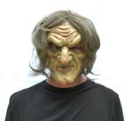 Realistic creepy Old Lady Mask with Hair - Image 4