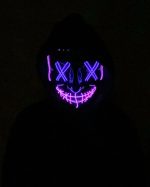 Purge EL Wire LED Glow Mask Pink Purple - Image 5