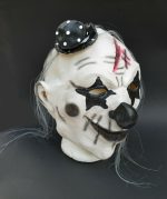 Clown Mask Black & White with Hair - Image 5