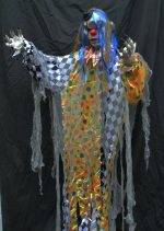 Life Size Halloween Props Realistic Hanging Blue Clown Light up Eyes and Sound - Image 5