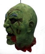 Life Size Severed Head BALD GREEN ZOMBIE - Image 6