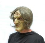 Realistic creepy Old Lady Mask with Hair - Image 6