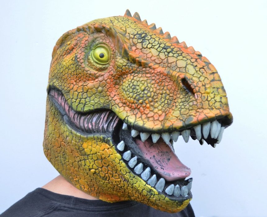 Dinosaur T Rex Costume Mask Orange