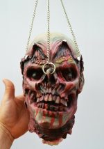 Life Size Halloween Prop Chained Skull Face - Image 6