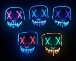 Purge EL Wire 2 COLOR Glow Light up Mask Blue/White - Image 7