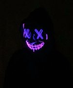 Purge EL Wire LED Glow Mask Pink Purple - Image 7