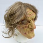 Realistic creepy Old Lady Mask with Hair - Image 7