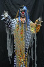 Life Size Halloween Props Realistic Hanging Blue Clown Light up Eyes and Sound - Image 7
