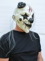 Clown Mask Black & White with Hair - Image 8