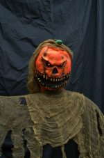 Life Size Halloween Props Hanging Pumpkin Scare Crow Light up Eyes and Sound - Image 8