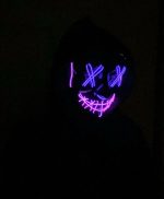 Purge EL Wire LED Glow Mask Pink Purple - Image 9