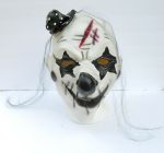 Clown Mask Black & White with Hair - Image 9