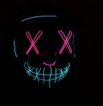 Purge EL Wire 2 COLOR Glow Light up Mask PINK TEAL - Image 9