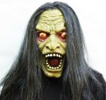 Green Witch Mask with Hair - Image 4