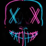 Pink Teal Purge EL Wire Mask