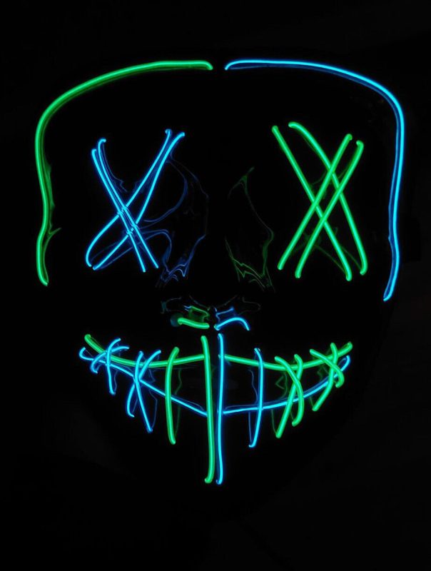 Blue Green Purge EL Wire Mask