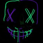 Purple Green Purge EL Wire Mask