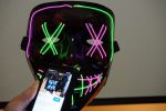 Purge EL Wire LED Glow X Eyes Mask Pink Green - Image 11