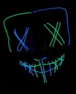 Purge EL Wire LED Glow X Eyes Mask Blue Green - Image 11