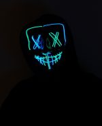 Purge EL Wire LED Glow X Eyes Mask Blue Green - Image 5