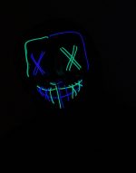 Purge EL Wire LED Glow X Eyes Mask Purple Green - Image 5