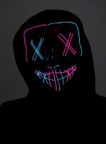 Purge EL Wire LED Glow X Eyes Mask Pink Teal - Image 6