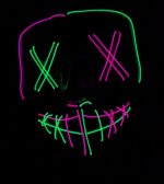 Purge EL Wire LED Glow X Eyes Mask Pink Green - Image 6