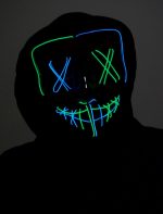 Purge EL Wire LED Glow X Eyes Mask Blue Green - Image 6