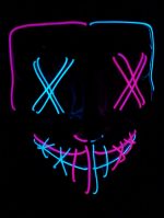 Purge EL Wire LED Glow X Eyes Mask Pink Teal - Image 7