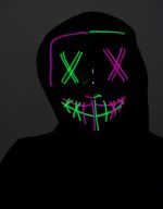 Purge EL Wire LED Glow X Eyes Mask Pink Green - Image 7