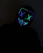 Purge EL Wire LED Glow X Eyes Mask Purple Green - Image 7