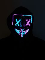 Purge EL Wire LED Glow X Eyes Mask Pink Teal - Image 8