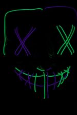 Purge EL Wire LED Glow X Eyes Mask Purple Green - Image 8