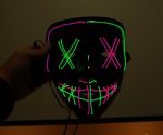 Purge EL Wire LED Glow X Eyes Mask Pink Green - Image 9