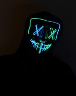 Purge EL Wire LED Glow X Eyes Mask Blue Green - Image 9