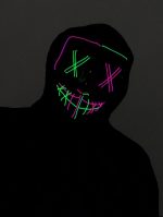 Purge EL Wire LED Glow X Eyes Mask Pink Green - Image 10